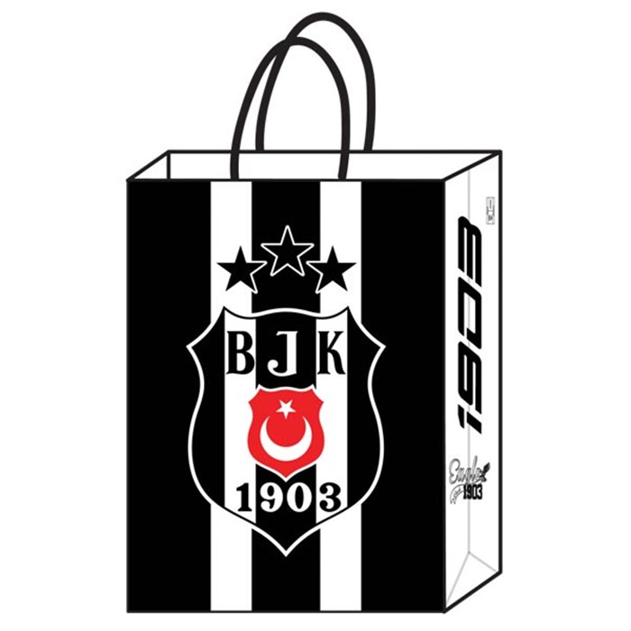 Beşiktaş Doğum Günü Konseptli Karton Hediye Çantası - 1 Adet