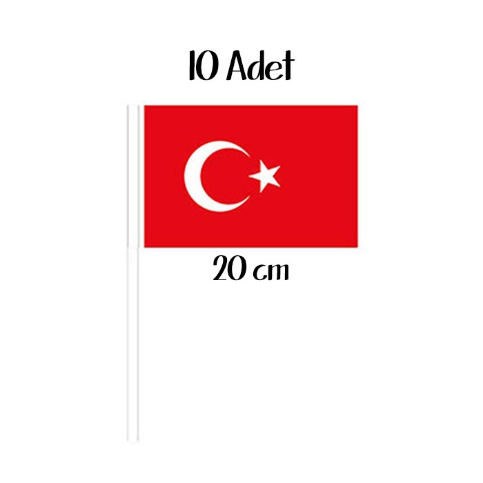 Çubuklu Türk Bayrağı 10’lu