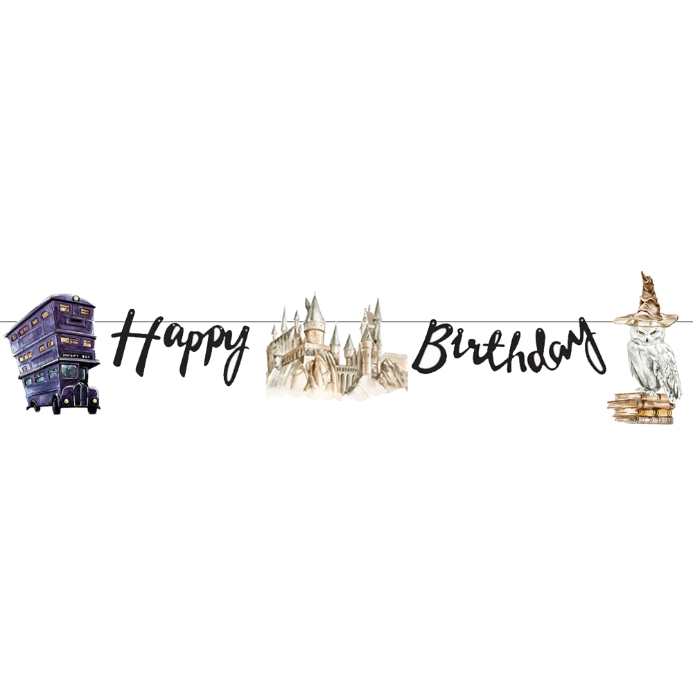 Harry Potter Temalı Happy Birthday Kaligrafi Banner