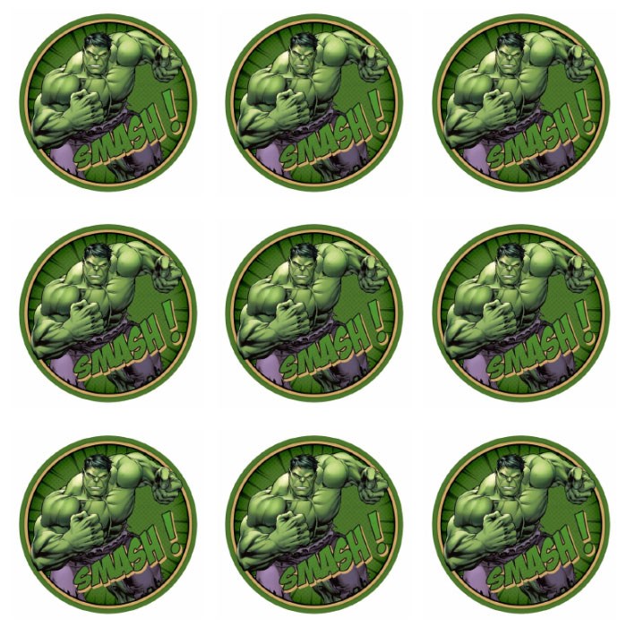 Hulk konseptli Sticker 10 Adet - 5 cm