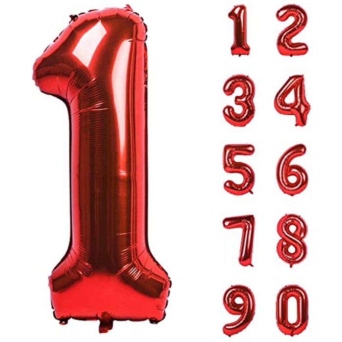 Kırmızı Rakam Folyo Balon 40 cm