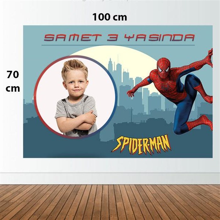Spiderman Kişiye Özel Doğum Günü Afişi