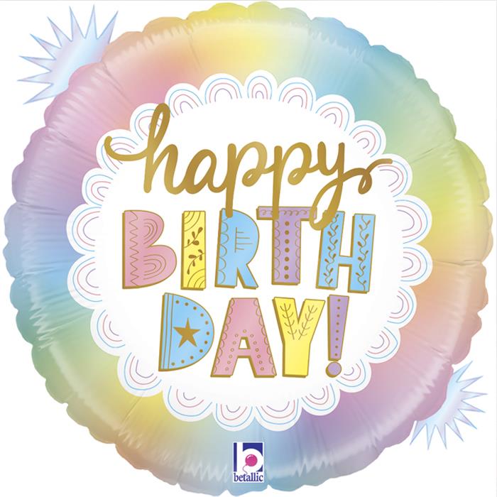 Rengarenk Happy Birthday Opal Premium Folyo Balon