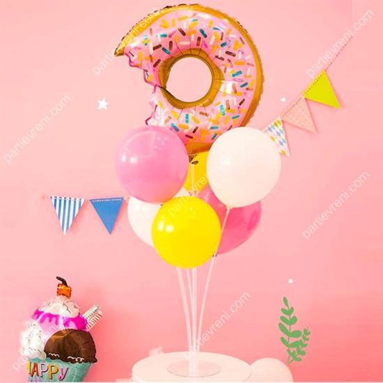 Donut Folyo Balonlu Ayaklı Balon Standı
