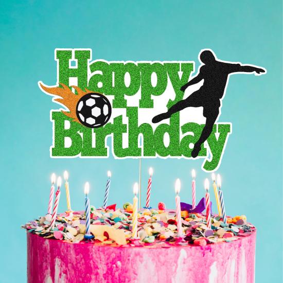 Futbol Konsepti Happy Birthday Pasta Süsü