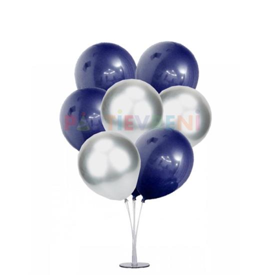 Gümüş Krom  Gece Mavisi - Ayaklı Balon Standı