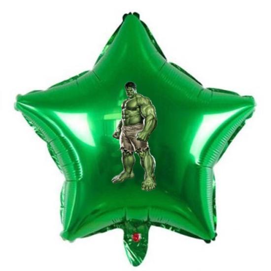 Hulk Temalı Stickerlı Yıldız Folyo Balon