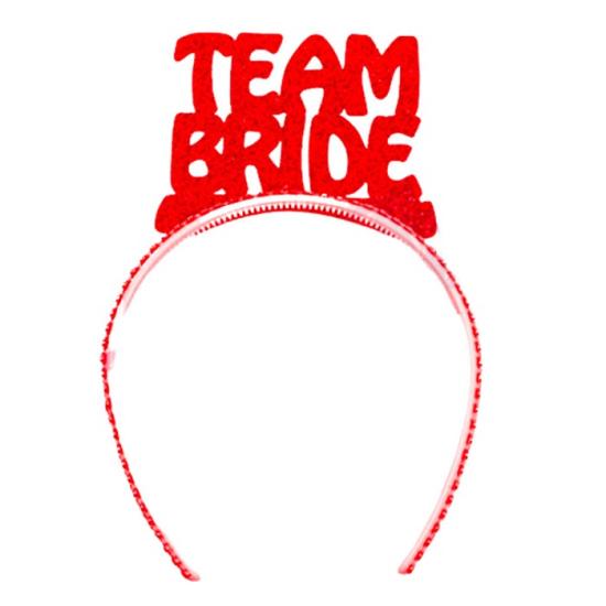 Team Bride Yazılı Kırmızı Eva Parlak Taç