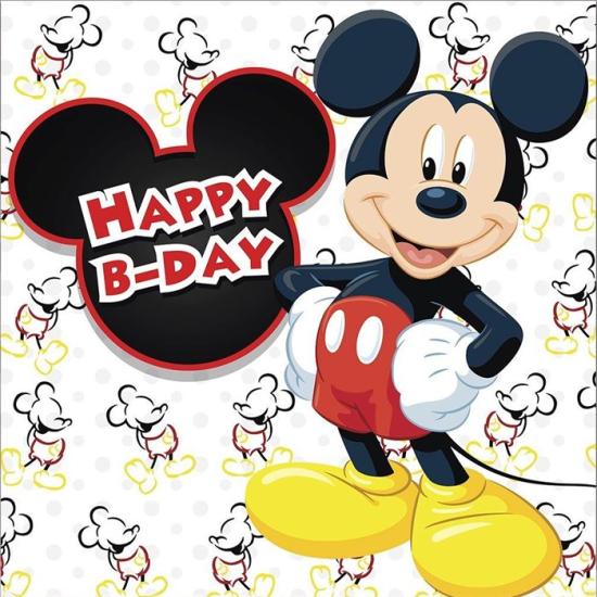 Mickey Mouse Doğum Günü Kare Branda Afişi