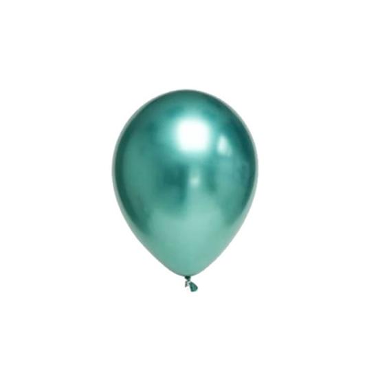 Yeşil Krom Mini Balon - 5 Adet - 12 cm