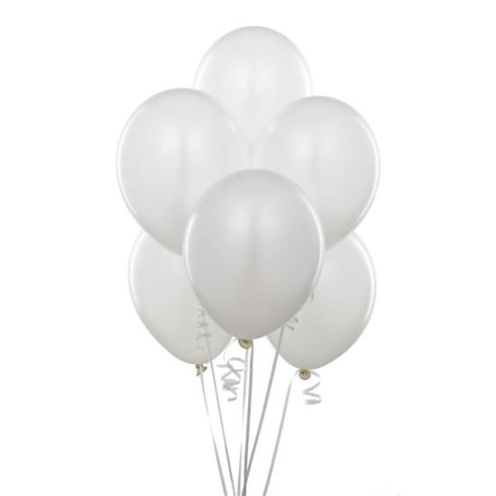 Beyaz Metalik Balon 5’li