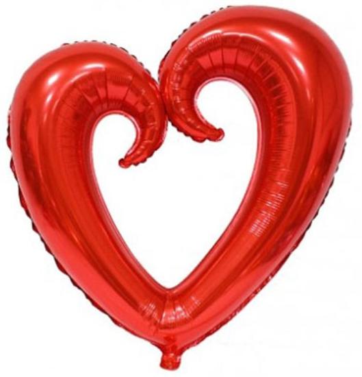 Kalp Kırmızı Folyo Balon 100 x 108 cm