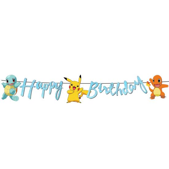 Pokemon Konsepti Happy Birthday Kaligrafi Banner