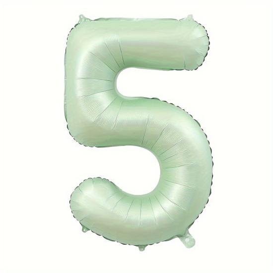 5 Rakam Su Yeşili Folyo Balon 80 cm