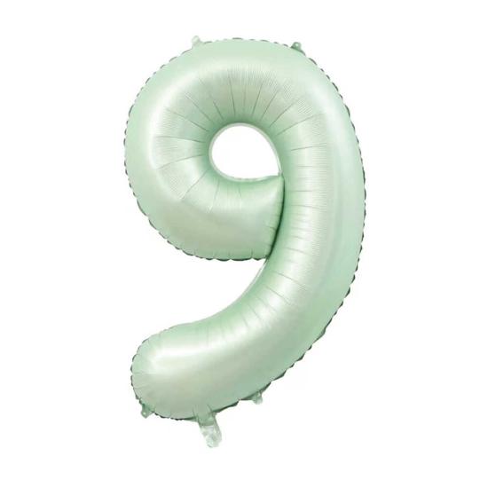 9 Rakam Su Yeşili Folyo Balon 80 cm