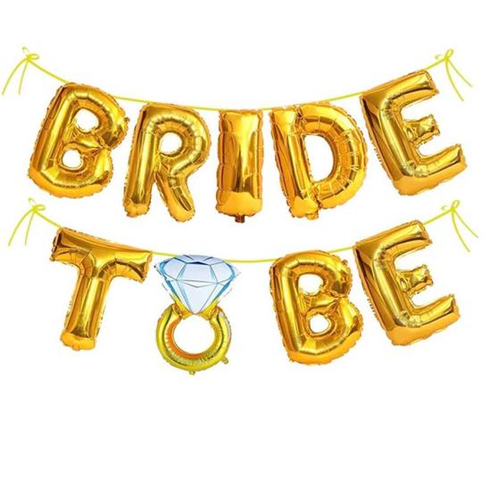Bride To Be Tektaşlı Gold Folyo Balon Seti