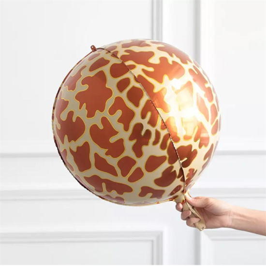 Zürafa Desenli Küre Folyo Balon