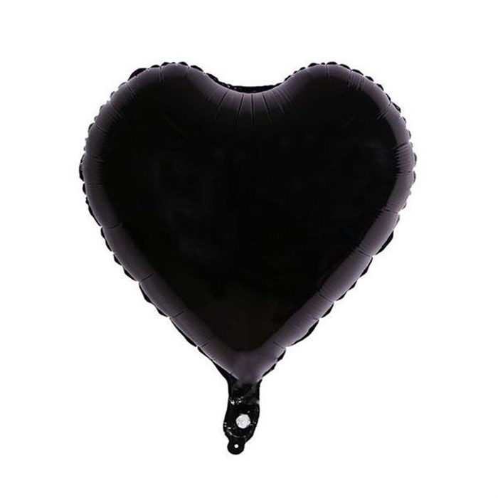 Kalp Siyah Folyo Balon 40 cm