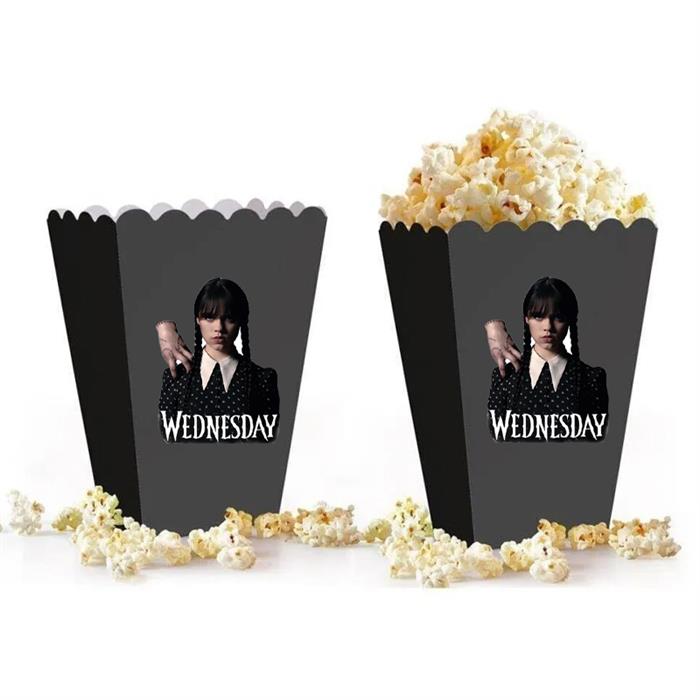 Wednesday Konseptli Popcorn Mısır Kutusu - 5 Adet