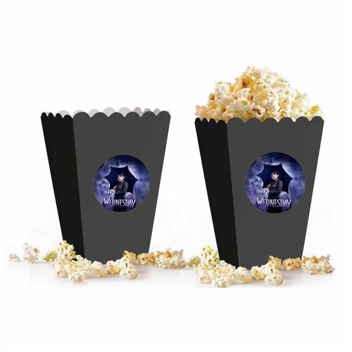 Wednesday Temalı Popcorn Mısır Kutusu - 5 Adet