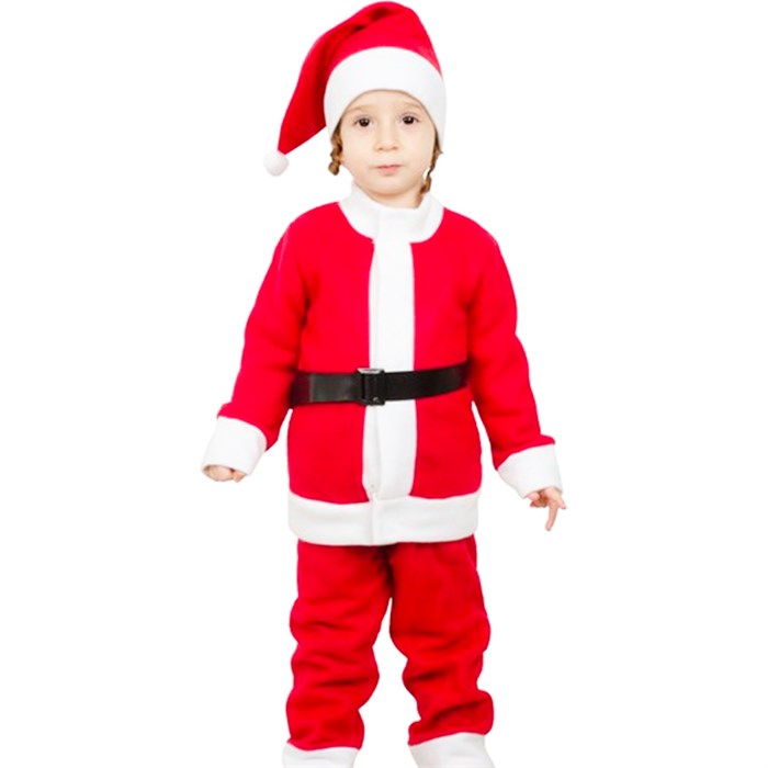 Yılbaşı Temalı Noel Baba Çocuk Kostümü 4-6 Yaş