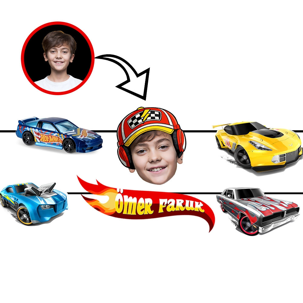 Kişiye Özel İsimli Hot Wheels Temalı Afiş Banner