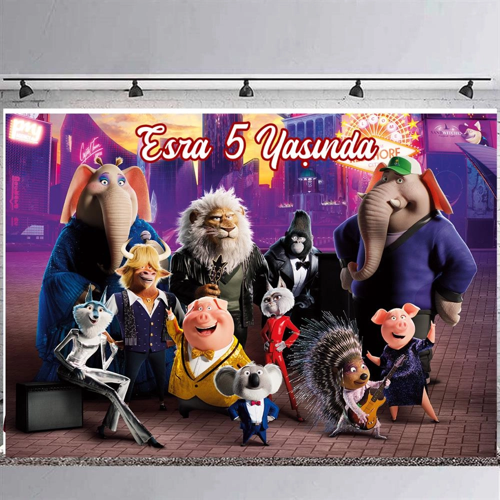 Sing 2 Temalı Kişiye Özel Afiş