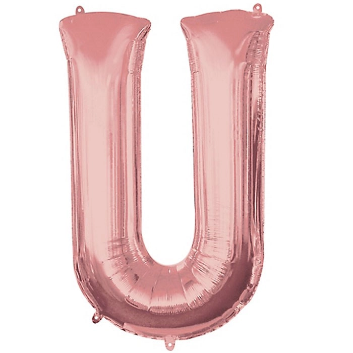 U Harfi Rose Gold Folyo Balon 1 Metre