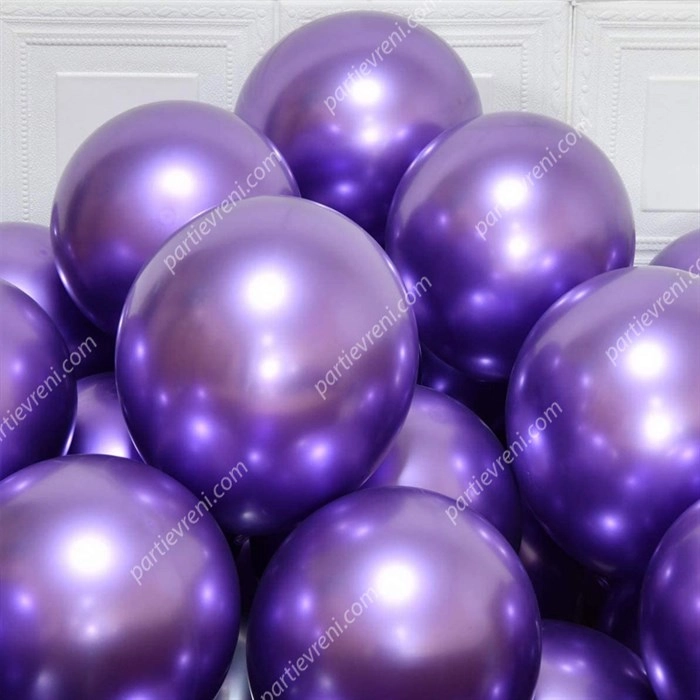 Mor Krom Kaplı Metalik Balon - 5 Adet