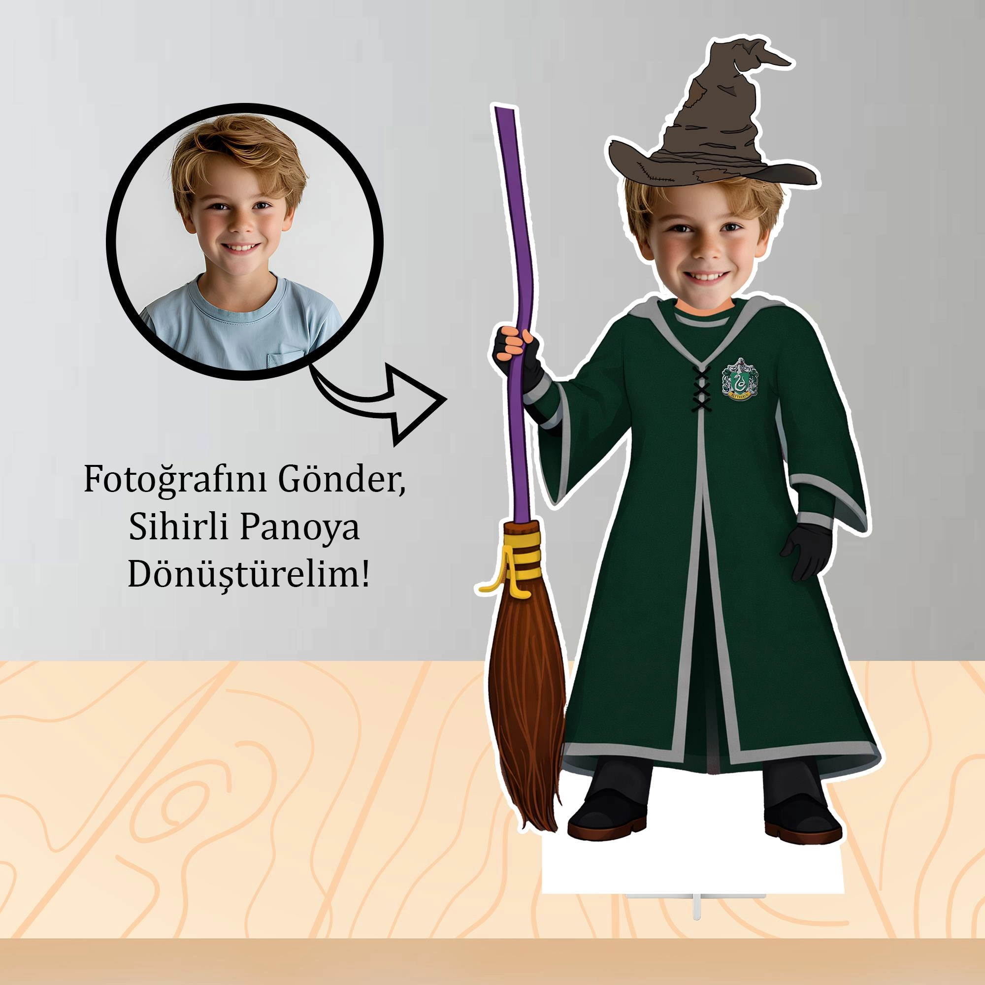 Kişiye Özel Harry Potter Slytherin Temalı Ayaklı Pano