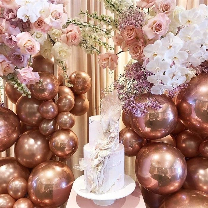 Rose Gold Krom Kaplı Metalik Balon - 50 Adet