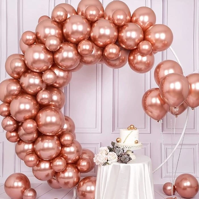 Rose Gold Krom Kaplı Metalik Balon - 50 Adet