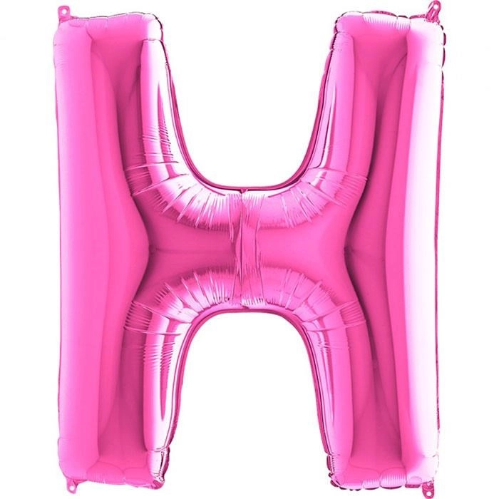 H Harfi Fuşya Folyo Balon 1 Metre