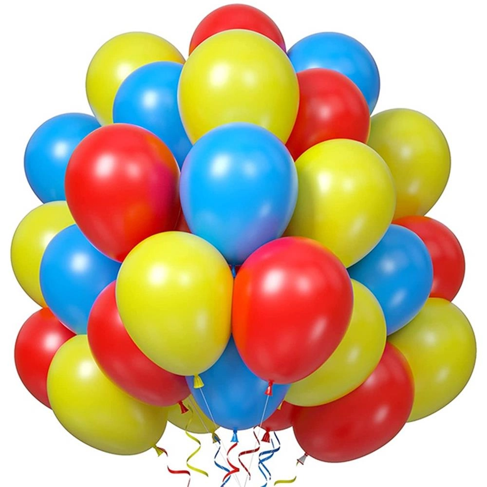 Kırmızı Mavi Sarı Karışık Balon Seti 10’lu