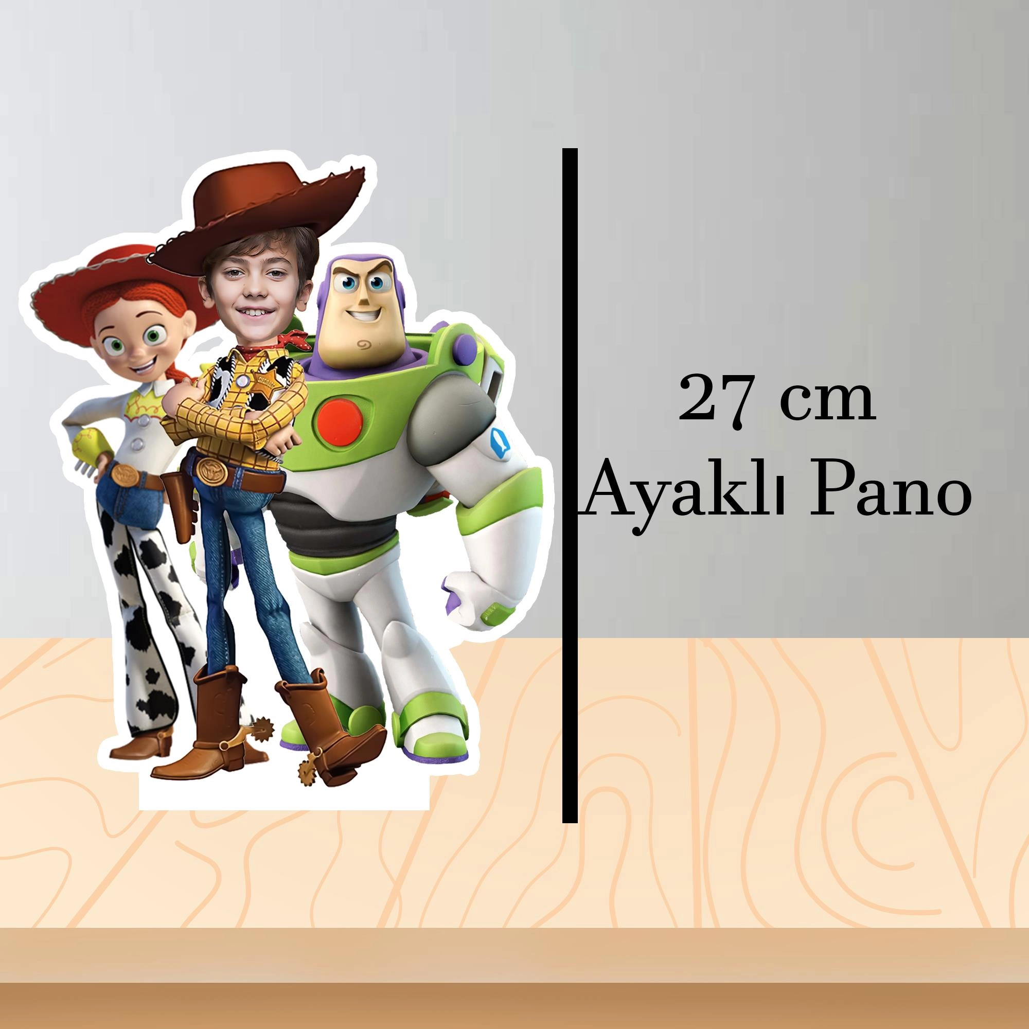 Kişiye Özel ToyStory Sheriff Woody Temalı Pano ve Pasta Süsü Seti
