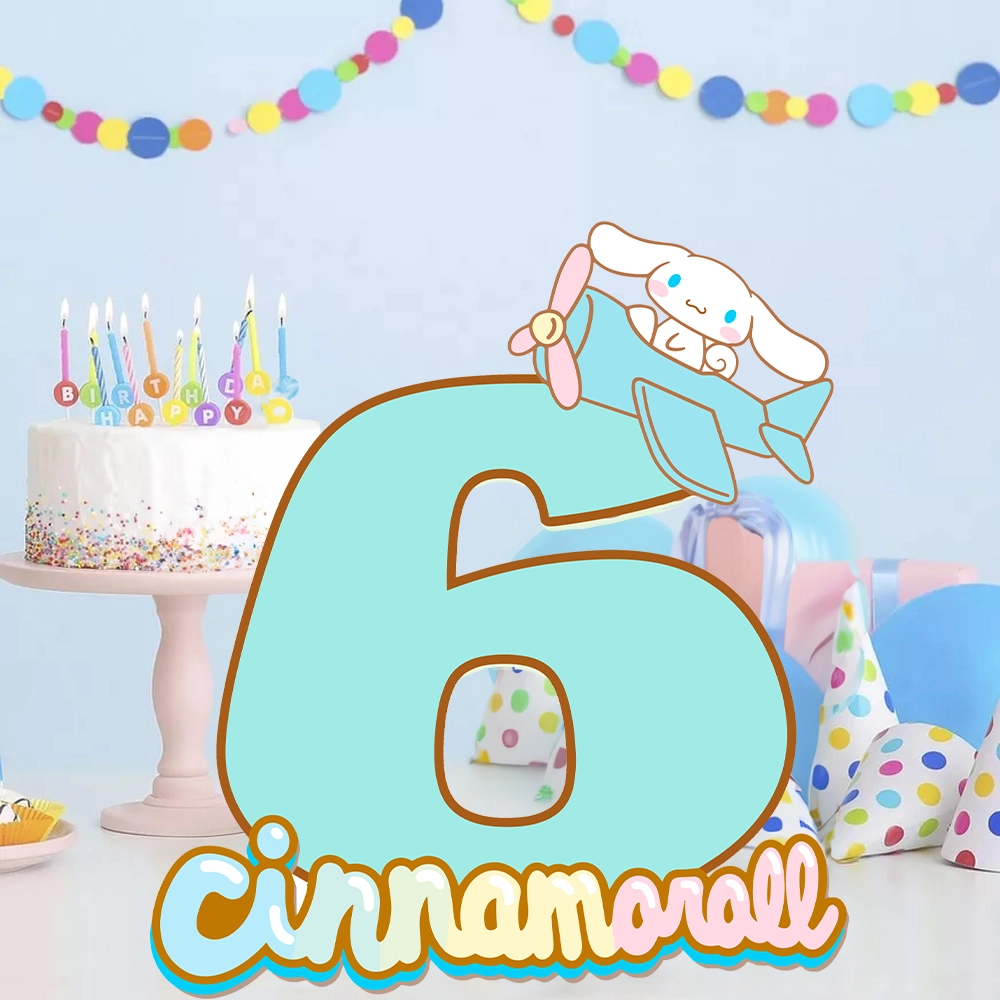 Sanrio Cinnamoroll Temalı 6 Rakam Dekoratif Pano