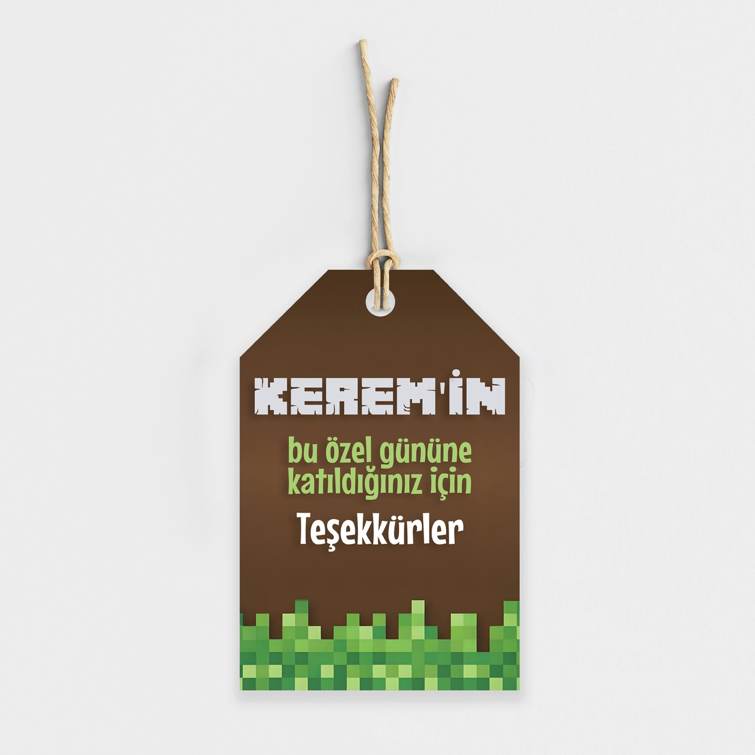 Minecraft Temalı Kişiye Özel Teşekkür Kartı 8’li
