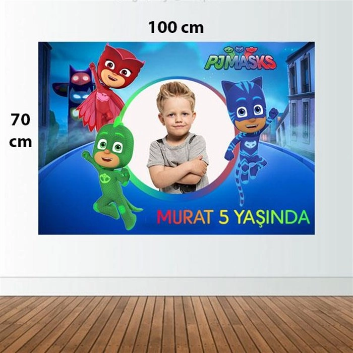 Kişiye Özel Pj Masks Doğum Günü Afişi - 4 Boy Seçenekli