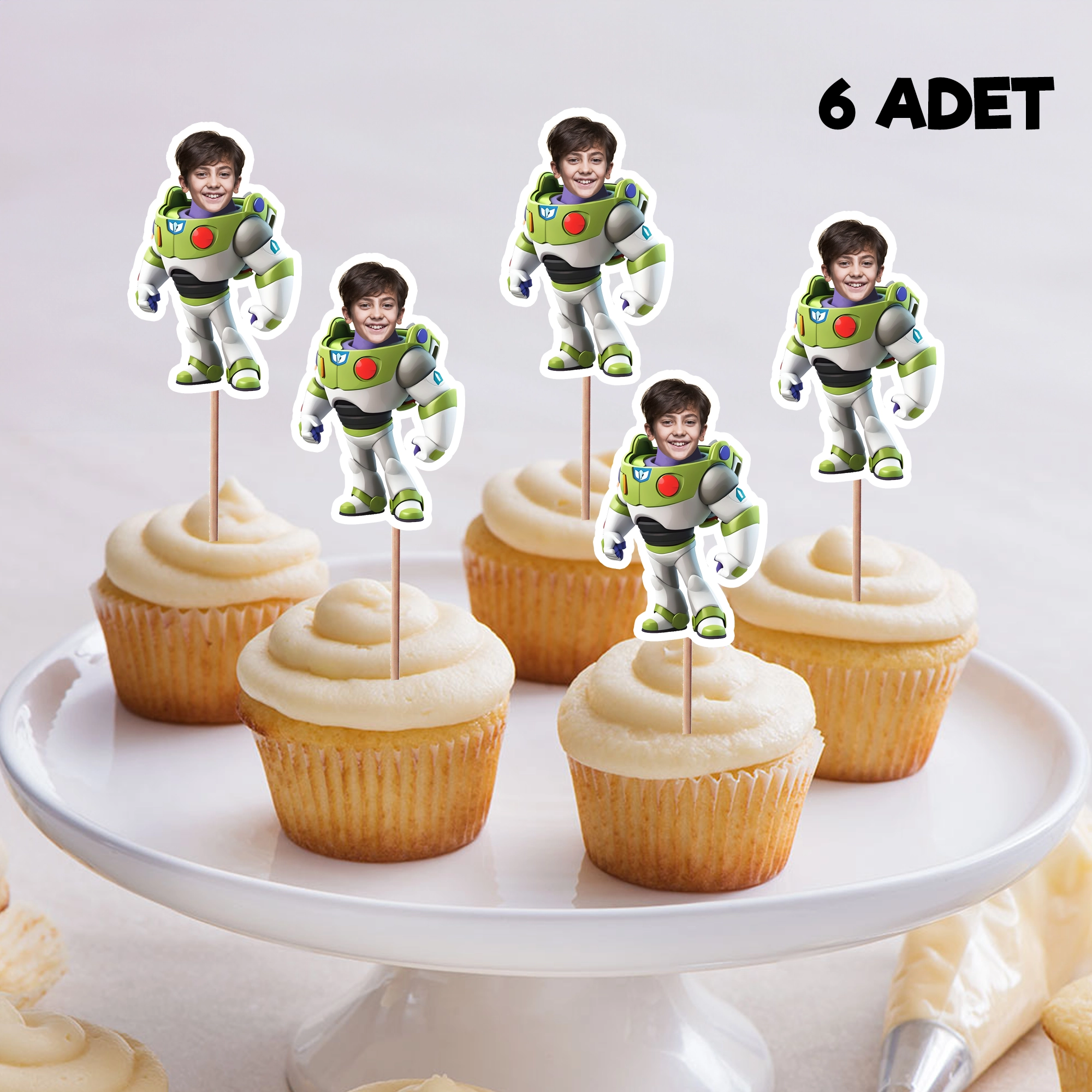 Kişiye Özel Toy Story Buzz Ligthyear Kafa Kürdan 8’li Set