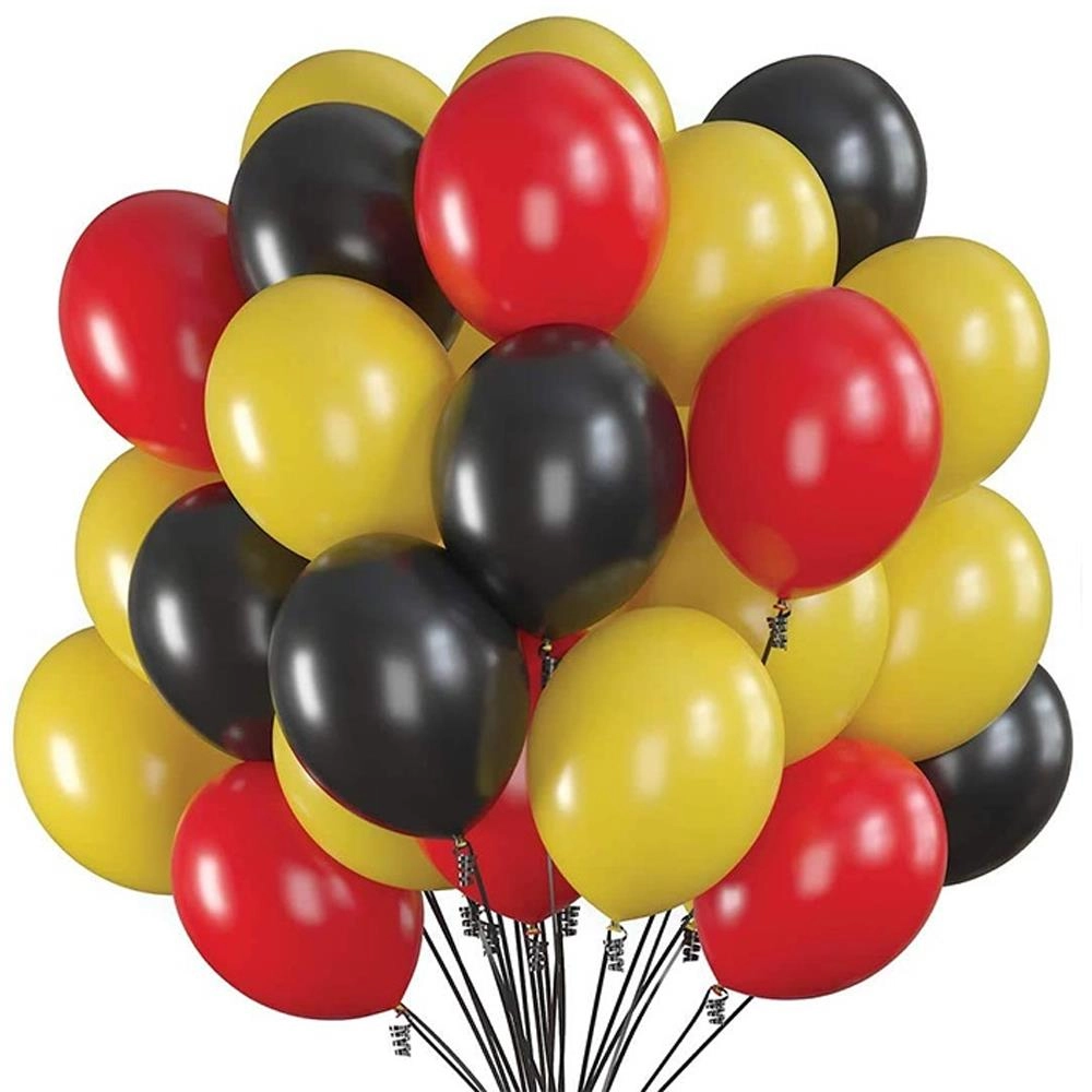 Kırmızı Siyah Sarı Karışık Balon Seti 10’lu