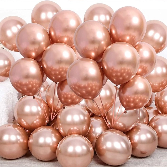 Rose Gold Krom Kaplı Metalik Balon - 5 Adet