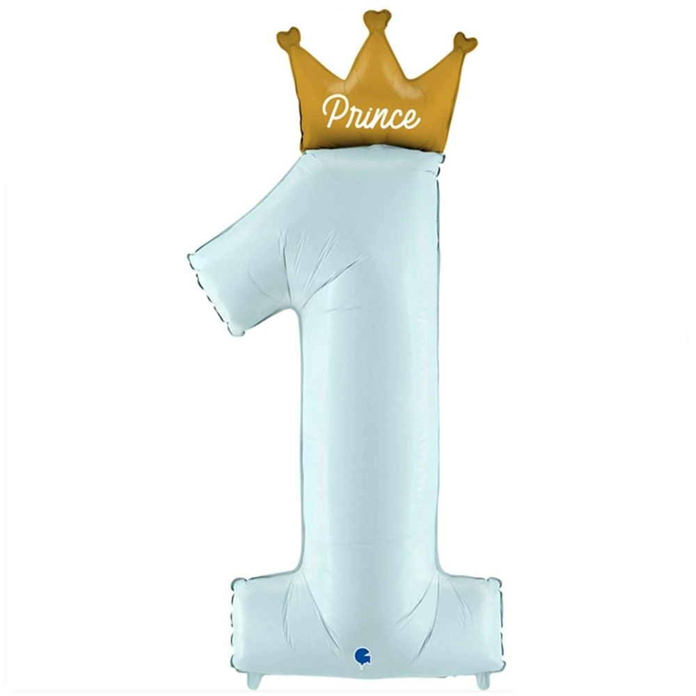 1 Yaş Taçlı Prince Grabo Folyo Balon 46 inc