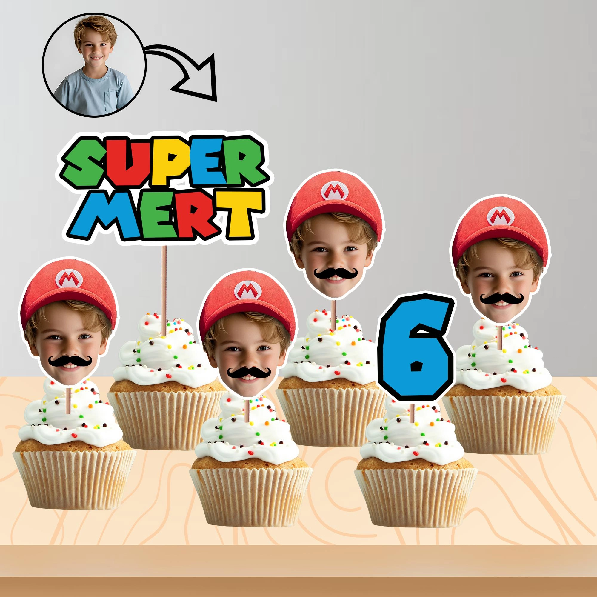 Kişiye Özel Super Mario Kafa Kürdan 8’li Set