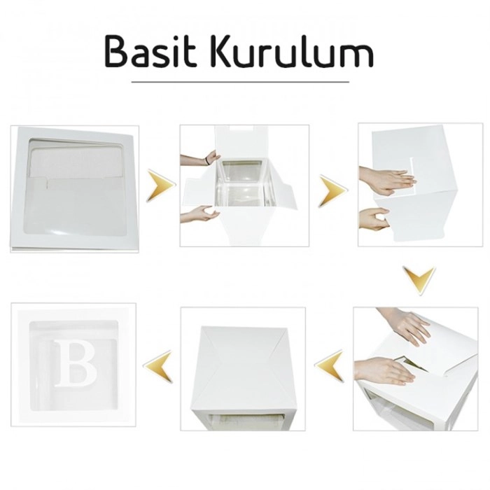 Şeffaf Kutu ve Harf - Mavi - 25 Cm - Harf Hediyeli