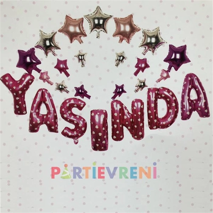 Yaşında Yazılı Pembe Folyo Balon Seti