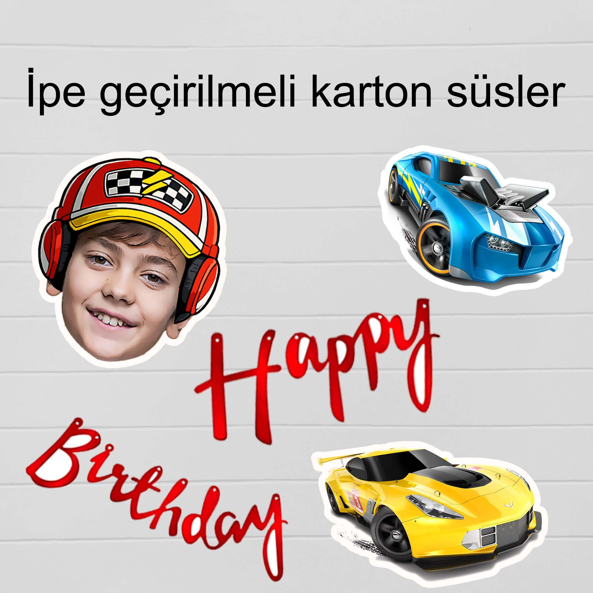 Kişiye Özel Hot Wheels Temalı Happy Birthday Afiş Banner