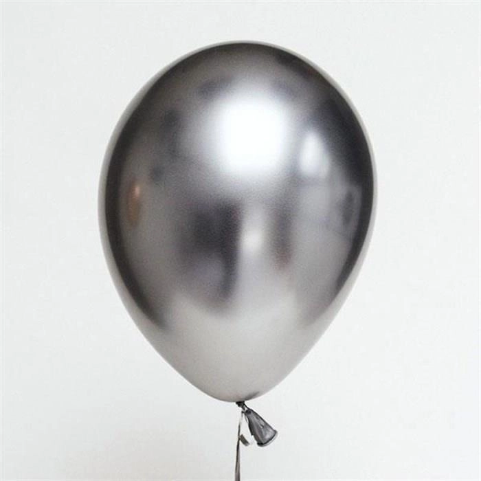 Gümüş Krom Kaplı Metalik Balon - 50 Adet