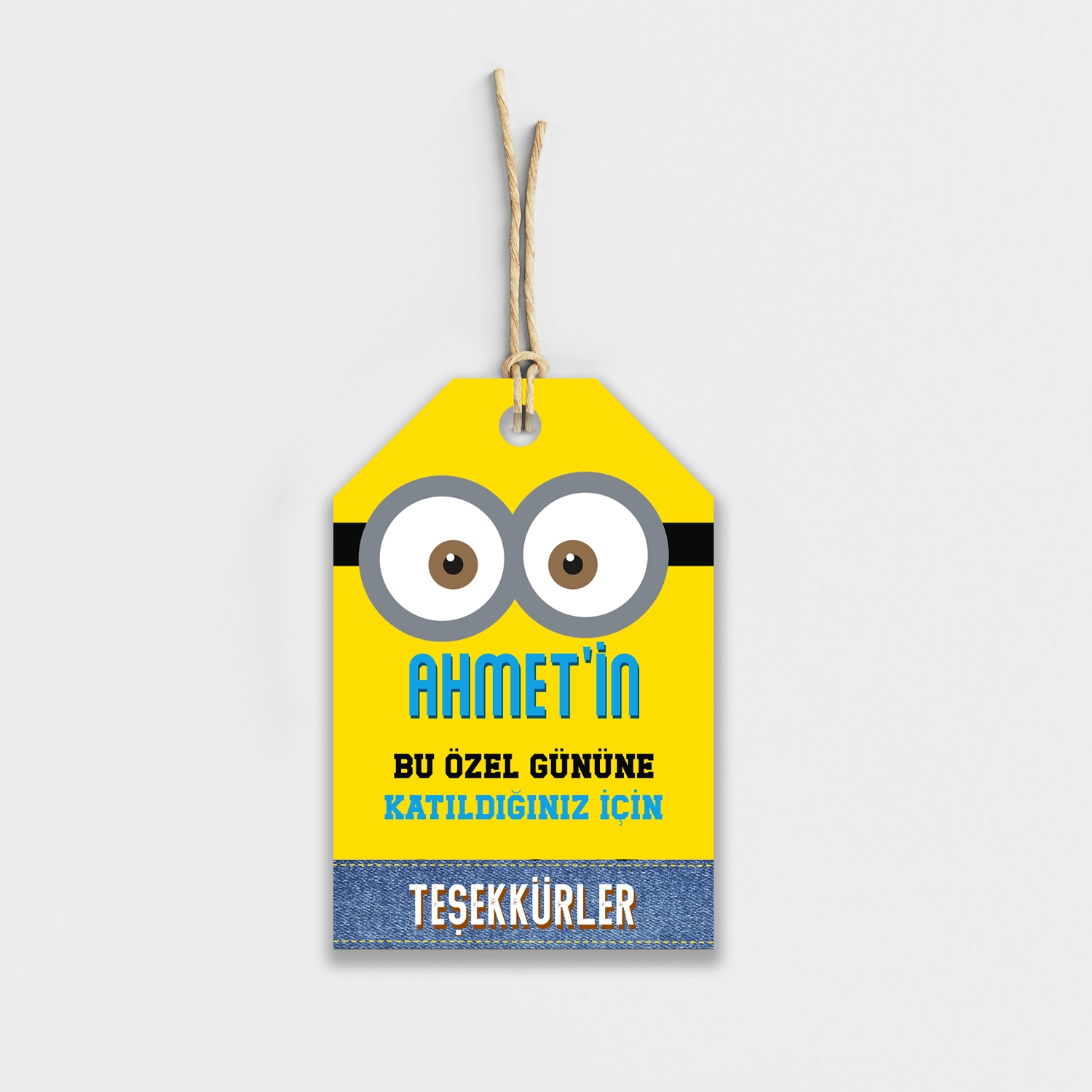 Minions Temalı Kişiye Özel Teşekkür Kartı 8’li