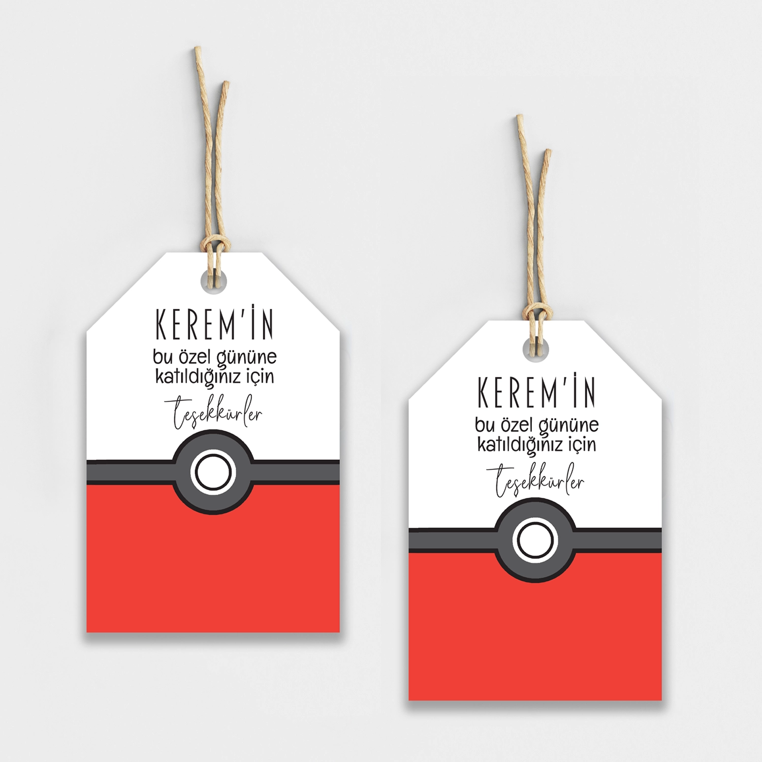 Pokemon Temalı Kişiye Özel Teşekkür Kartı 8’li