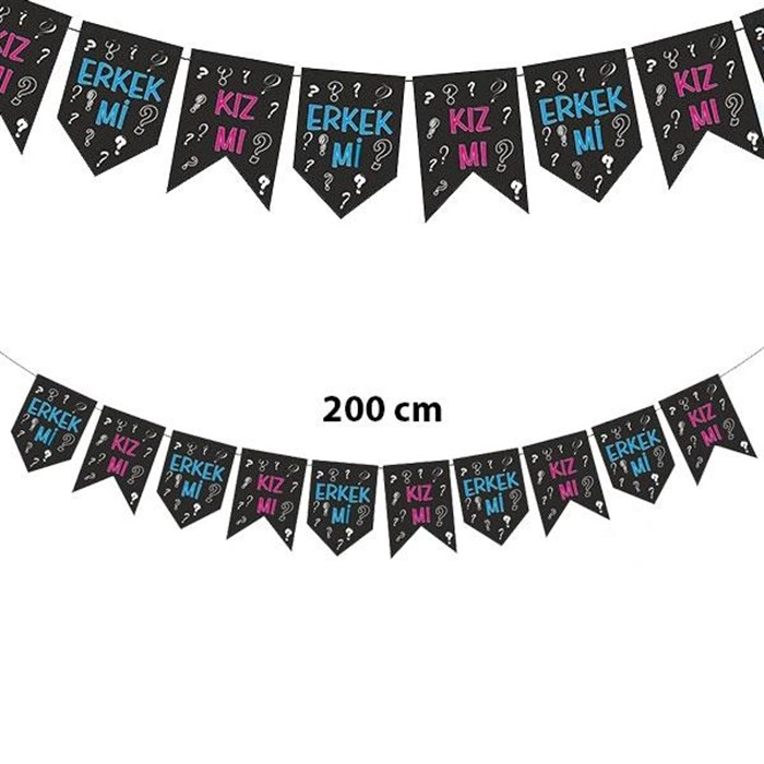 Cinsiyet Belirleme Partisi Bayrak Afiş - 200 CM
